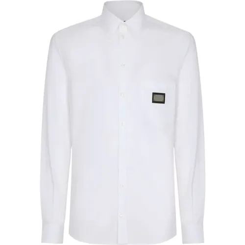 Shirts with Metal Logo , male, Sizes: XL - Dolce & Gabbana - Modalova