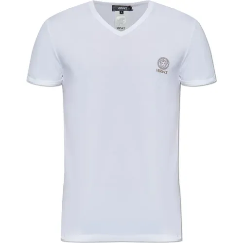 T-Shirt mit Logo , Herren, Größe: M - Versace - Modalova