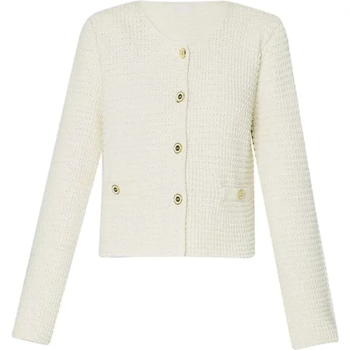 Weißer Strick-Cardigan mit Eleganten Details , Damen, Größe: XS - Liu Jo - Modalova