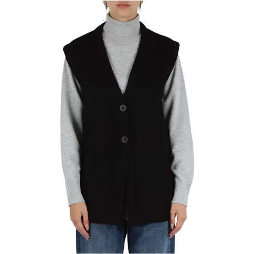 Oversized Wool Blend V-Neck Vest , female, Sizes: XS, S - Replay - Modalova