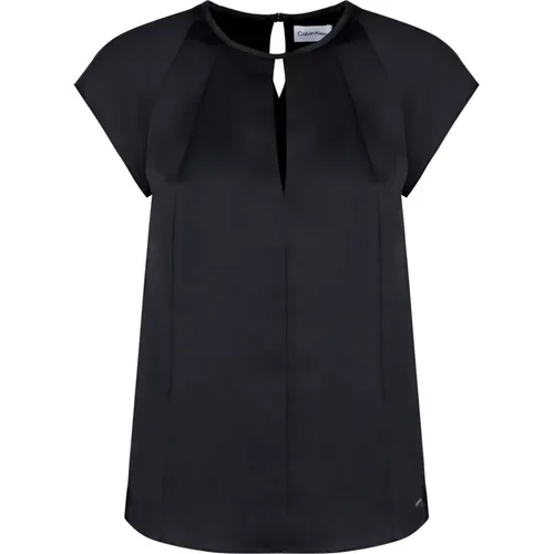 Bluse mit Ausschnitt,Satinbluse,Bluse mit Front Cut-Out Detail - Calvin Klein - Modalova