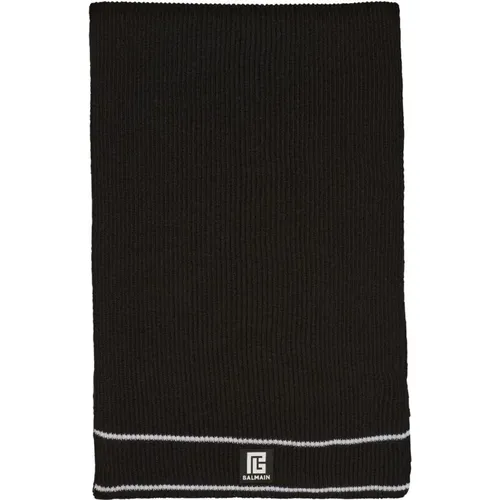 Wool Patch Scarf , male, Sizes: ONE SIZE - Balmain - Modalova