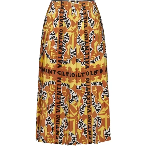 Bandana Print Silk Skirt , female, Sizes: M, S - Valentino - Modalova