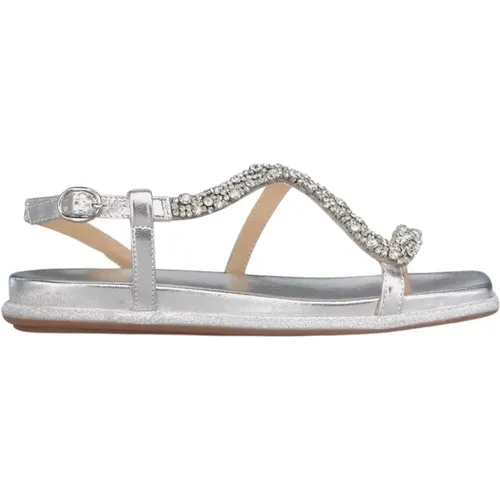 Sandalen mit glänzendem Riemen , Damen, Größe: 39 EU - Alma en Pena - Modalova