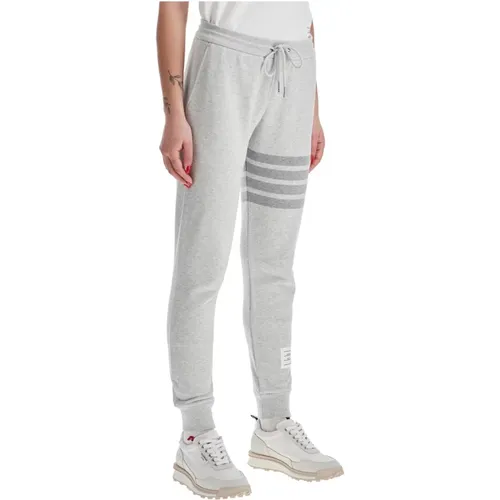 Graue 4-Bar Joggers mit Signaturdetails , Damen, Größe: S - Thom Browne - Modalova