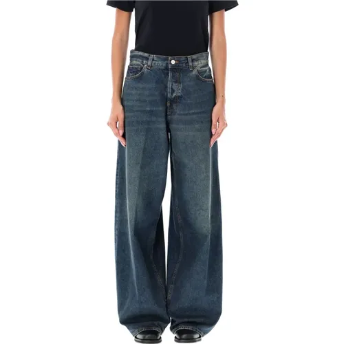 High-Waisted Wide-Leg Jeans Intense , female, Sizes: W26, W27, W25 - Haikure - Modalova