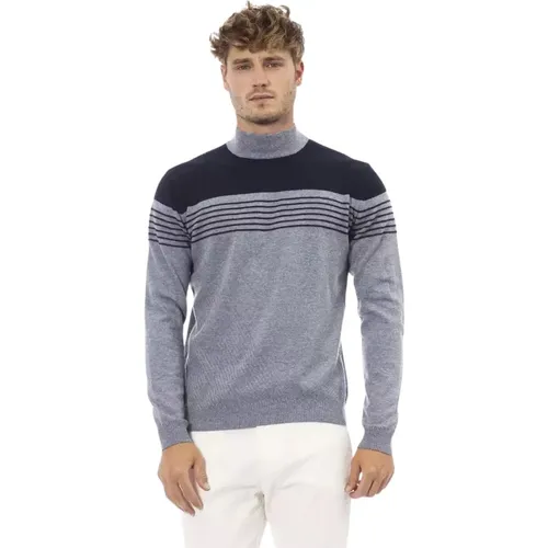 Weicher Mix Mock Neck Pullover , Herren, Größe: M - Alpha Studio - Modalova