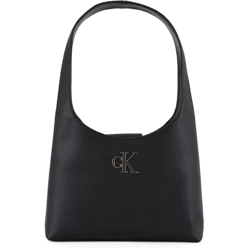 Embossed Shoulder Bag with Logo Plate , female, Sizes: ONE SIZE - Calvin Klein Jeans - Modalova