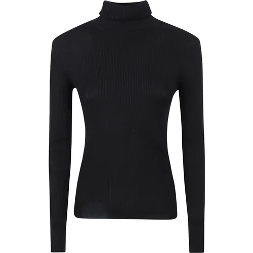 Schwarzer Rippstrickpullover für Damen , Damen, Größe: L - P.A.R.O.S.H. - Modalova