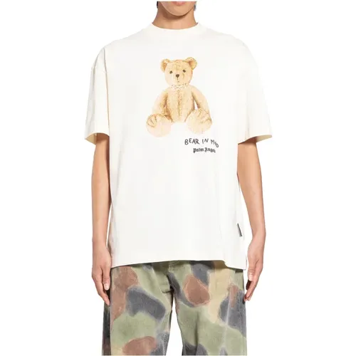 Bear in Mind Graphic Tee , male, Sizes: 2XL - Palm Angels - Modalova