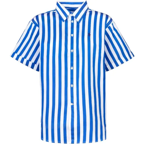 Blau/Weißes Polo-Shirt , Herren, Größe: 2XS - Polo Ralph Lauren - Modalova