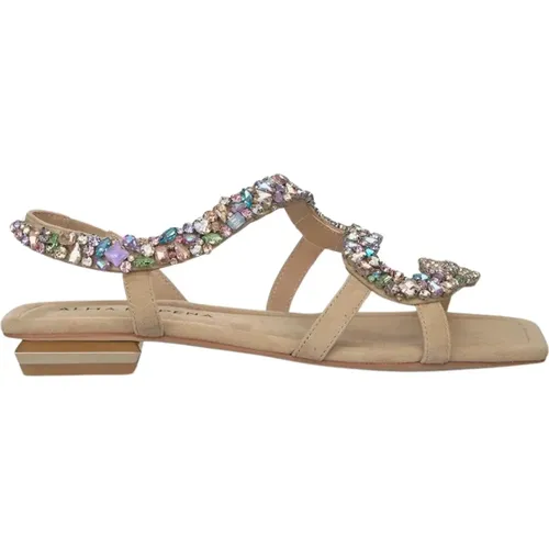 Snake Embellished Flat Sandal , female, Sizes: 5 UK, 2 UK, 6 UK, 8 UK, 4 UK, 7 UK, 3 UK - Alma en Pena - Modalova