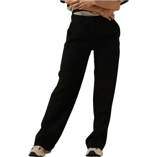 Weite Bein Schwarze Pantalon Eleganter Stil , Damen, Größe: M - Selected Femme - Modalova