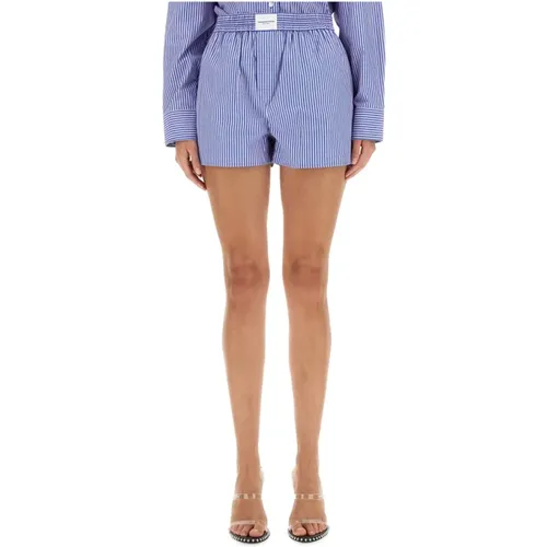 Logo Elastische Taille Shorts - alexander wang - Modalova