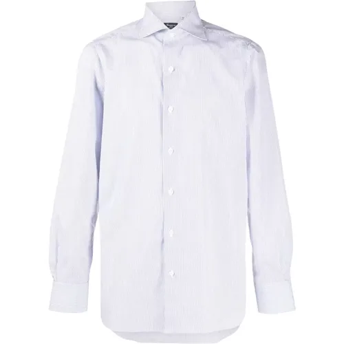 Striped Cotton Shirt Made in Italy , male, Sizes: 2XL, M, 3XL, 4XL, L, XL - Finamore - Modalova