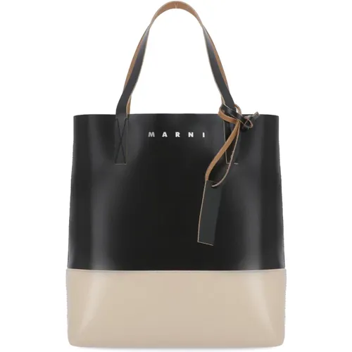 Mehrfarbige Shopper Tasche mit Kontrastierendem Logo , Damen, Größe: ONE Size - Marni - Modalova