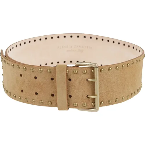 Leather Belt Made in Italy , female, Sizes: S - Alessia Zamattio - Modalova