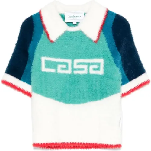 MultiColour Polo Knit Logo T-shirts , Damen, Größe: S - Casablanca - Modalova