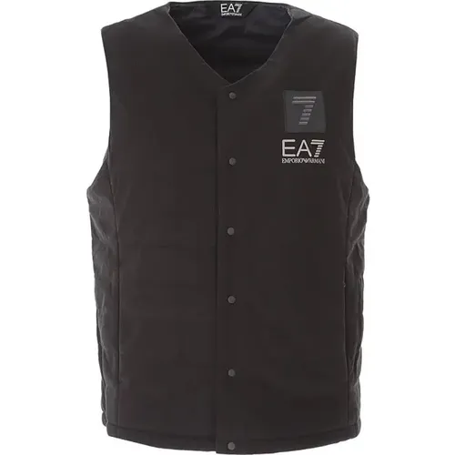 V-Neck Sleeveless Vest , male, Sizes: S, L, M - Emporio Armani EA7 - Modalova