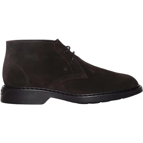 Ankle Boots,Elegante Braune Flache Schuhe - Hogan - Modalova