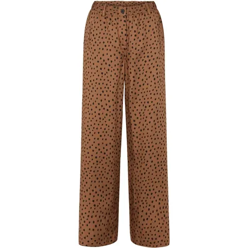 Loose Camel Print Trousers , female, Sizes: 4XL, 3XL, S, 2XL, M, XL - LauRie - Modalova