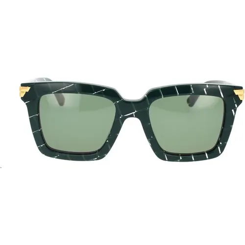 Grüne Oversized Quadratische Sonnenbrille - Bottega Veneta - Modalova