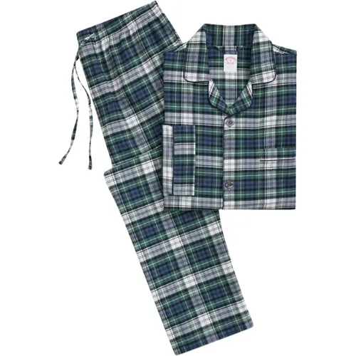 Grüne Baumwollflanell-Tartan-Pyjamas,Blaue Baumwollflanell-Tartan-Pyjamas,Rote Baumwollflanell-Karopijama - Brooks Brothers - Modalova