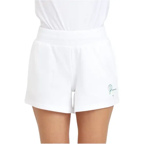 Weiße Damen Logo Print Shorts Puma - Puma - Modalova