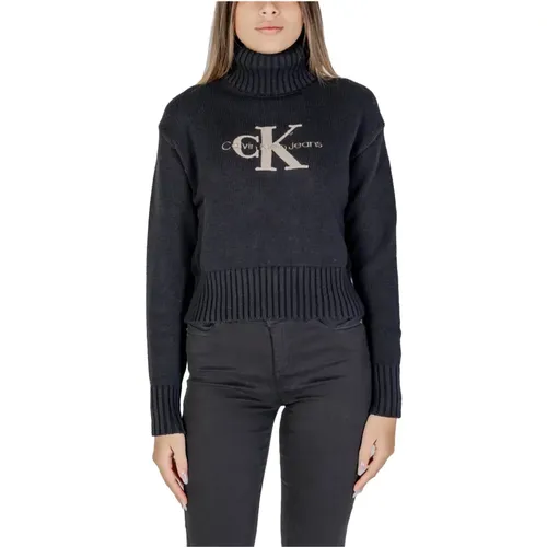 Chenille Monologo Damen Pullover , Damen, Größe: M - Calvin Klein Jeans - Modalova