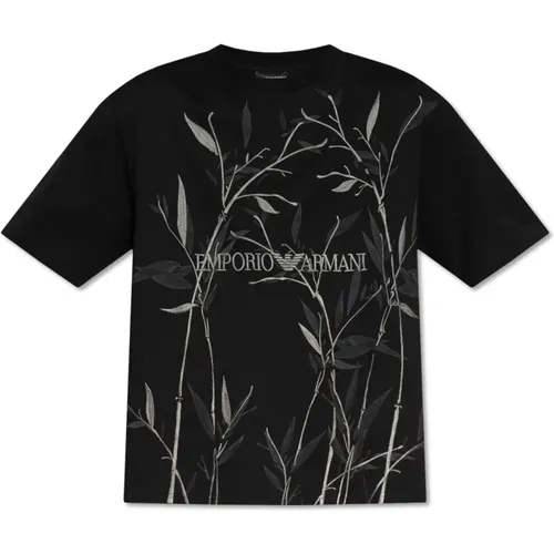 Besticktes T-Shirt , Herren, Größe: 2XL - Emporio Armani - Modalova