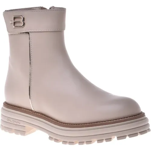 And platinum calf leather ankle boot , female, Sizes: 3 UK, 4 UK - Baldinini - Modalova