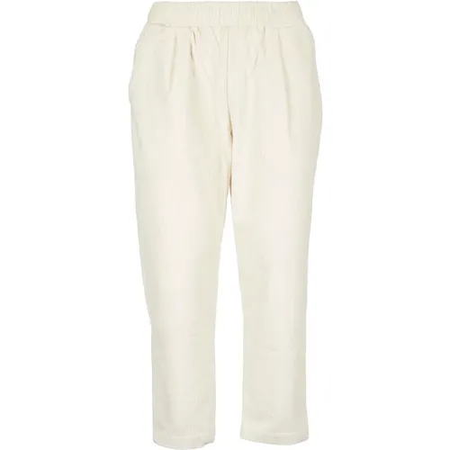 Ribbed Ivory Tapered Trousers , male, Sizes: XL, L - Family First - Modalova