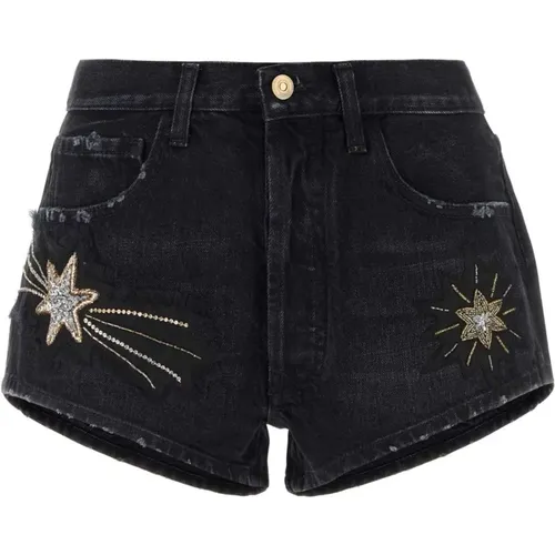 Schwarze Denim-Shorts - Stilvoll und bequem , Damen, Größe: W27 - Alanui - Modalova