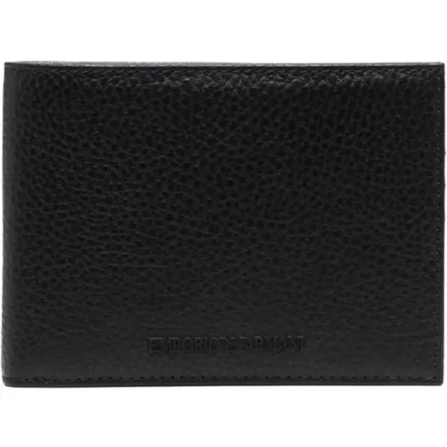 Men's Leather Wallet Nero , male, Sizes: ONE SIZE - Emporio Armani - Modalova