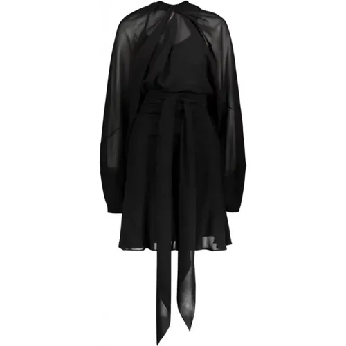 Chiffon Silk Long-Sleeved Mini Dress , female, Sizes: S, XS - Maison Margiela - Modalova