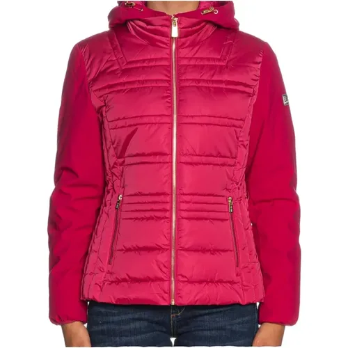 Short Shiny Puffer Jacket for Women , female, Sizes: XS - YES ZEE - Modalova