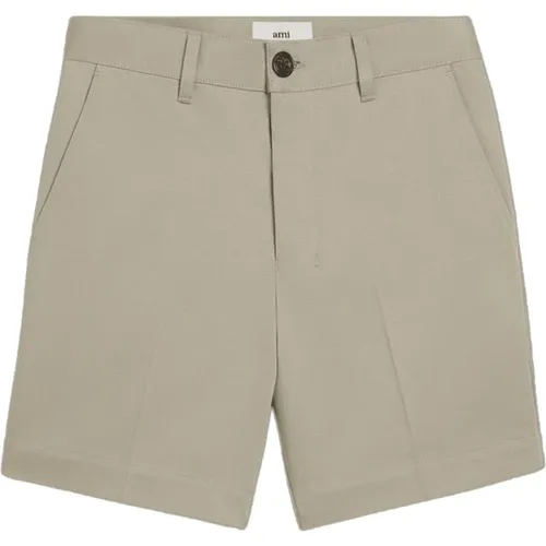 Classic Chino Satin Shorts , male, Sizes: S - Ami Paris - Modalova