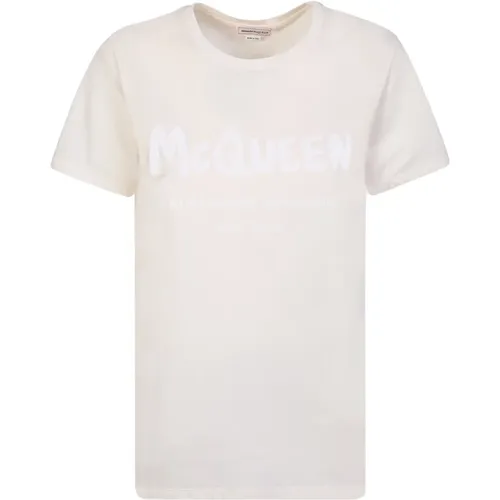 Graffiti Rosa T-Shirt , female, Sizes: S - alexander mcqueen - Modalova