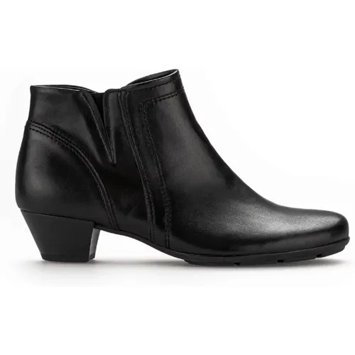 Schwarze Leder-Stiefeletten klassischer Stil , Damen, Größe: 37 1/2 EU - Gabor - Modalova