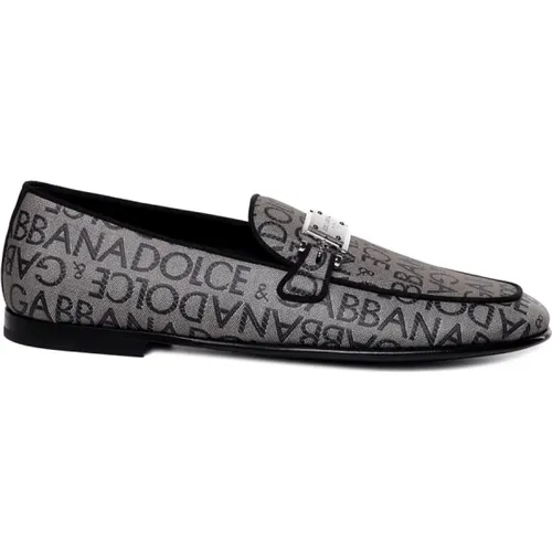 Jacquard Flache Schuhe , Herren, Größe: 40 EU - Dolce & Gabbana - Modalova