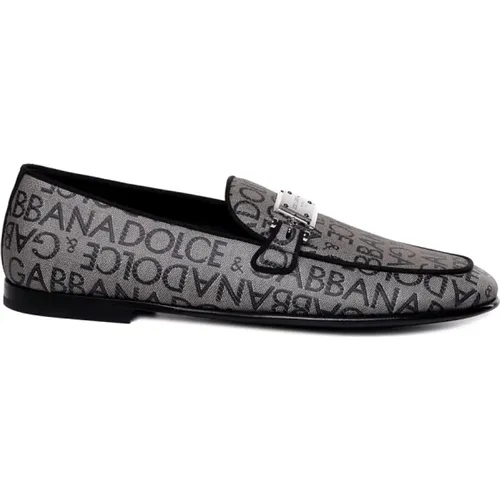 Jacquard Flache Schuhe , Herren, Größe: 41 1/2 EU - Dolce & Gabbana - Modalova