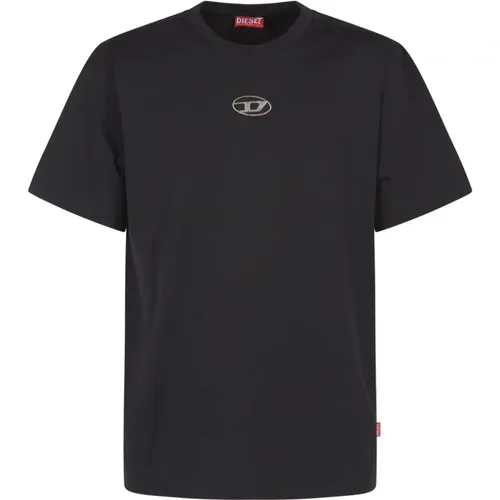 Schwarzes T-Boxt-S5 Hemd,Schwarzes Boxy T-shirt Front Oval - Diesel - Modalova