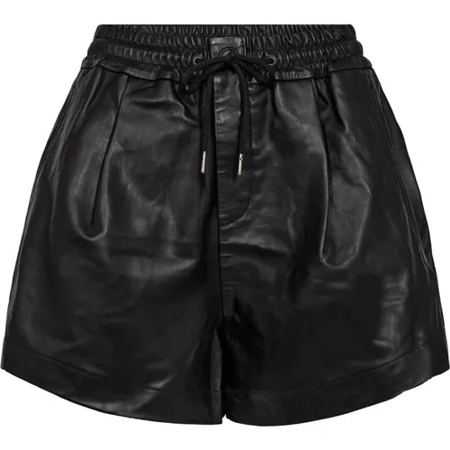 Schwarze Leder-Shorts Slips - Co'Couture - Modalova