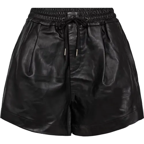 Schwarze Leder-Shorts Slips , Damen, Größe: S - Co'Couture - Modalova