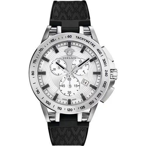 Sport Tech Chronograph Watch , male, Sizes: ONE SIZE - Versace - Modalova