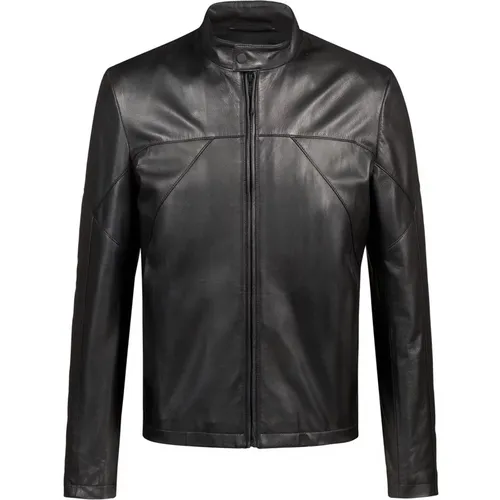 Leather Jacket , male, Sizes: M - Hugo Boss - Modalova