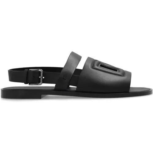 Leather sandals , male, Sizes: 8 1/2 UK, 6 UK, 8 UK, 10 UK, 9 UK, 7 UK, 9 1/2 UK - Dolce & Gabbana - Modalova