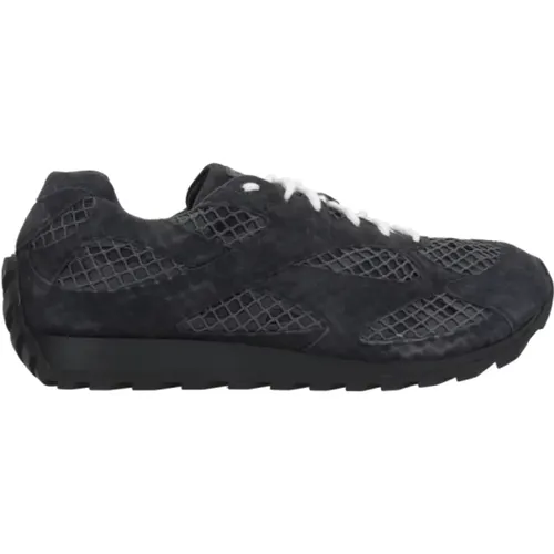 Dark Grey Suede Low-Top Sneakers , male, Sizes: 6 UK, 8 UK, 7 UK - Bottega Veneta - Modalova