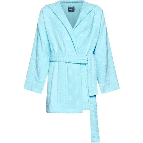 Barocco-pattern terry-cloth robe , male, Sizes: L, M - Versace - Modalova