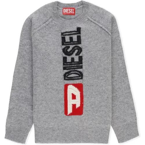 Jungen Wollpullover Rundhals Logo - Diesel - Modalova